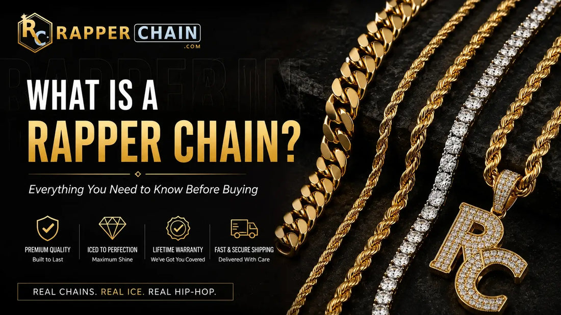 What is Rapper Chain Guide gold Cuban, rope, and tennis rapper chains.