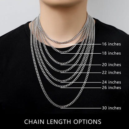 detailed 3mm stainless steel Cuban chain necklace links