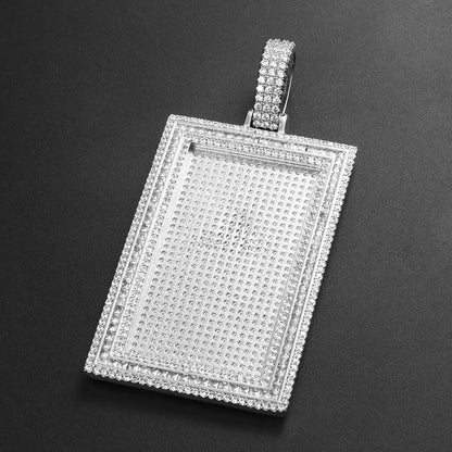 Rectangle Picture Engraved Memory Pendant For Men