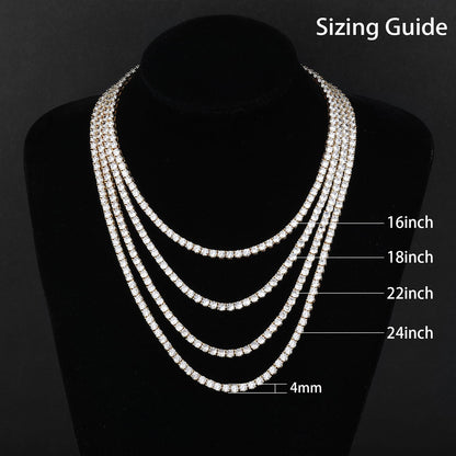 4mm Iced Out CZ Tennis Chain