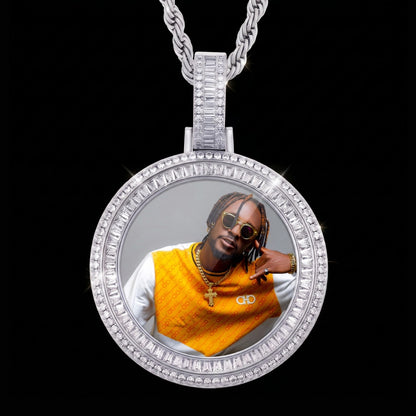 18K Gold Plated Custom Iced Out Memorial Chain With Picture