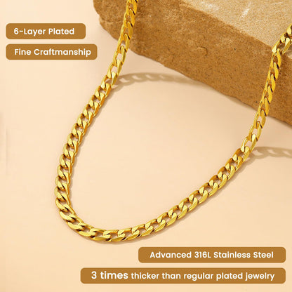 close-up of 6mm stainless steel Cuban chain 