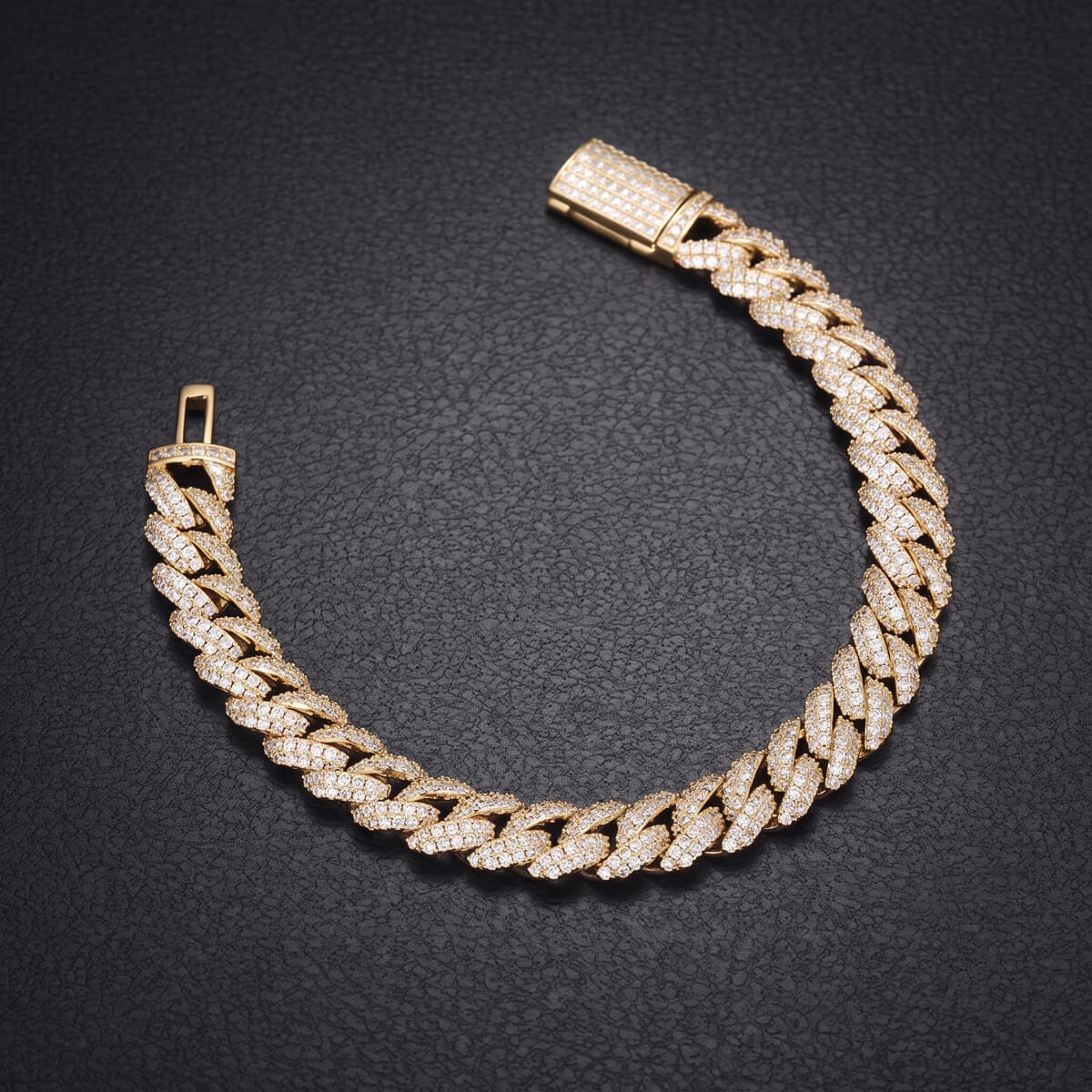 6mm gold plated iced out Miami Cuban chain bracelet