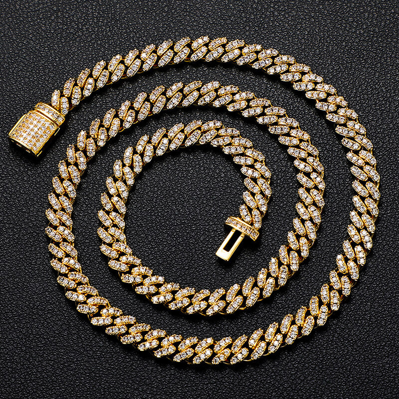 
6mm gold iced out Miami Cuban chain necklace for men hip hop jewelry