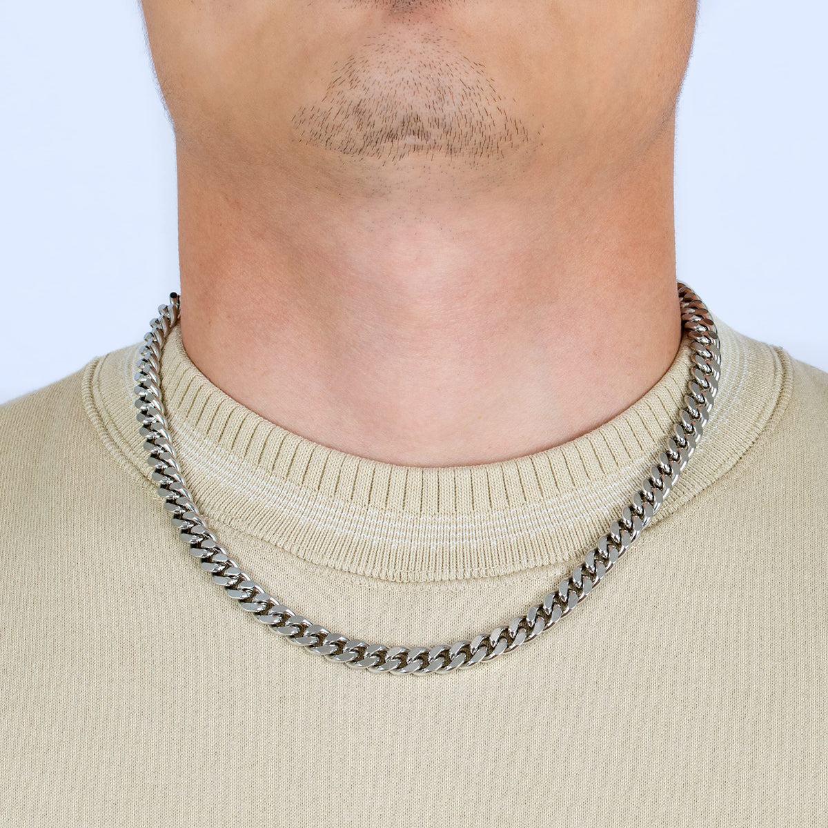 fashion style 8mm Cuban link chain necklace for men