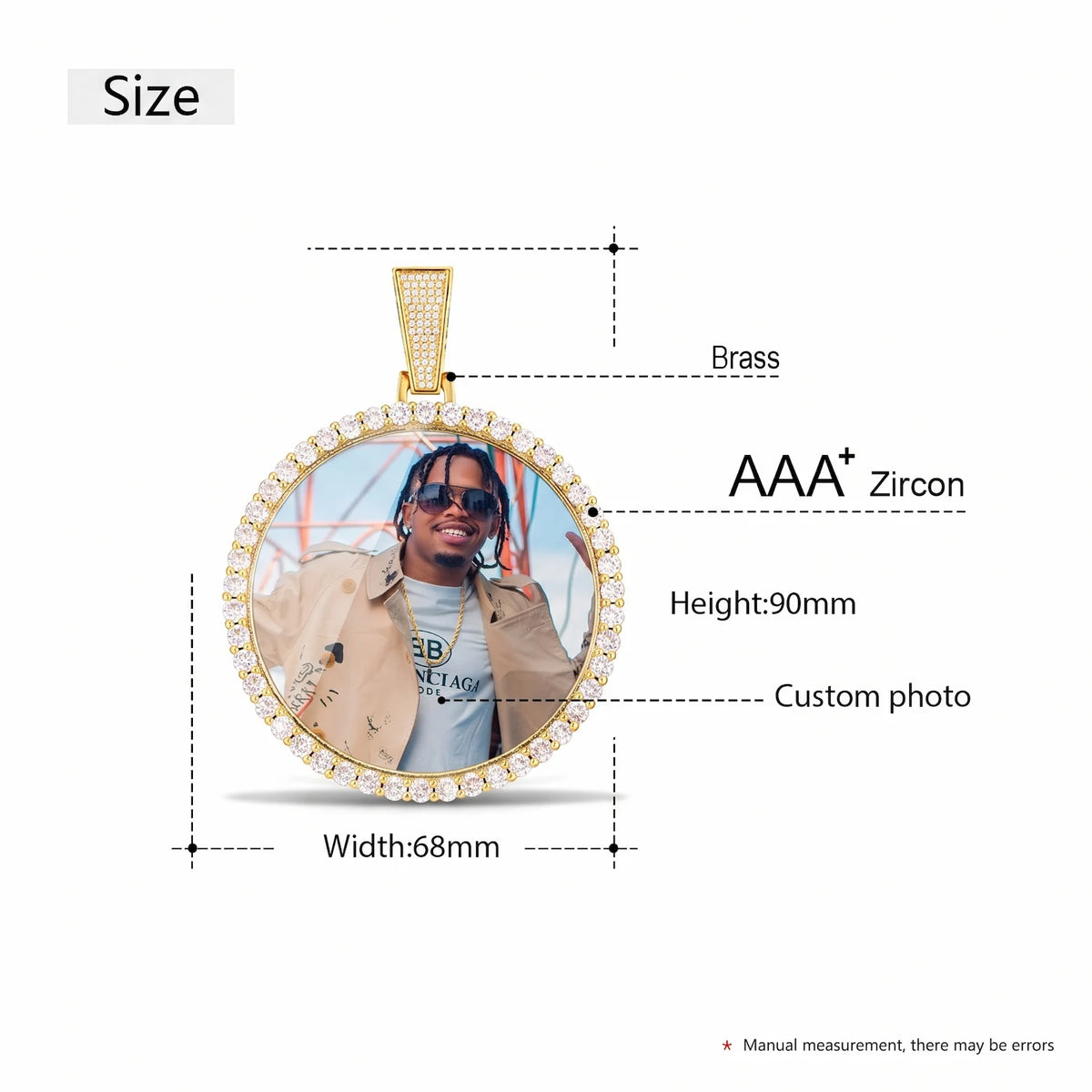 18K Gold Plated Custom Circle Chain with picture