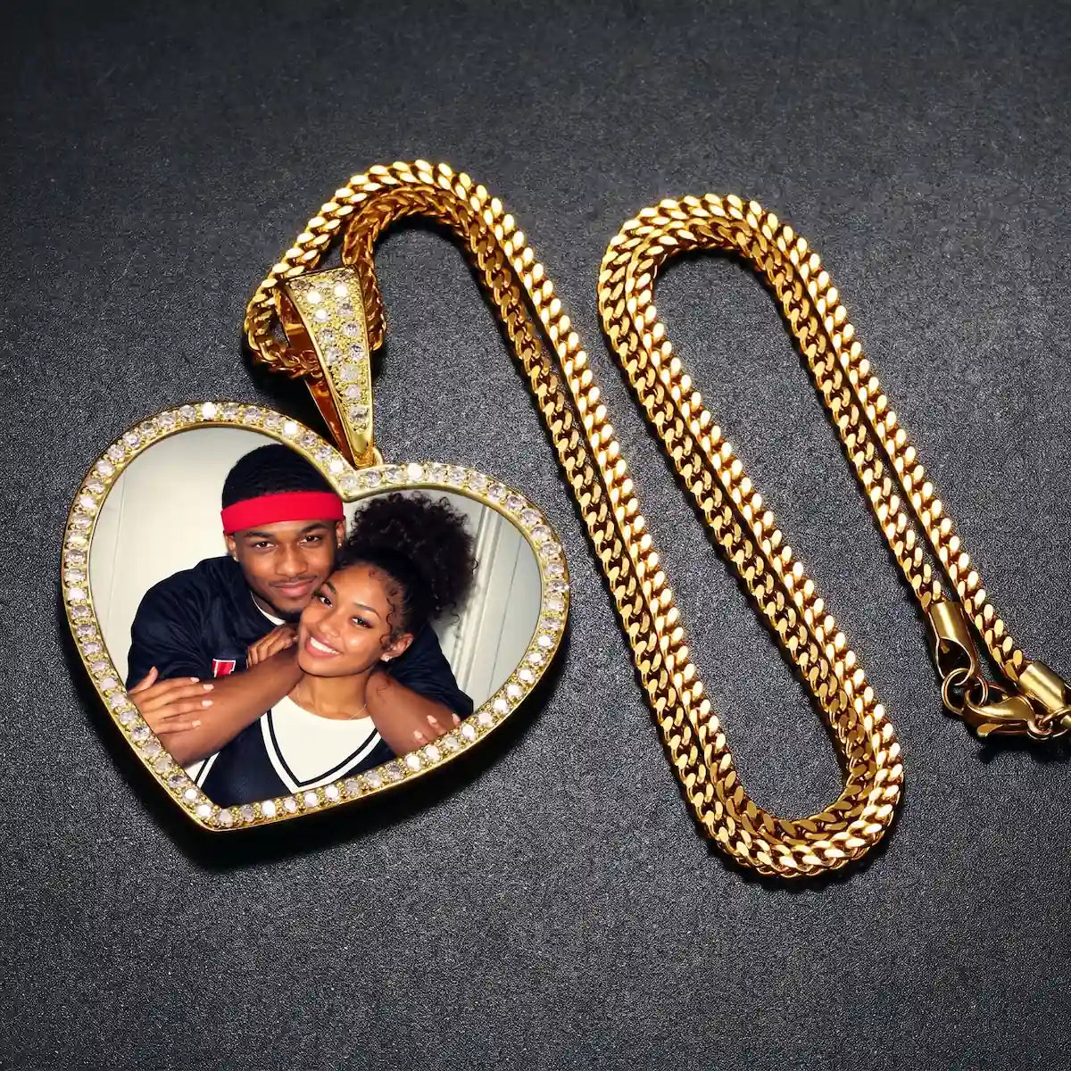 18K Gold Plated Custom Heart Pendant With Picture