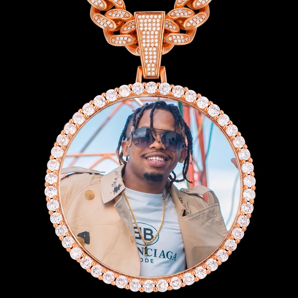 18K Gold Plated Custom Circle Chain with picture