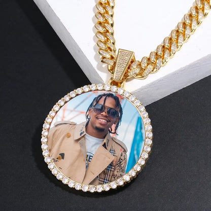 18K Gold Plated Custom Circle Chain with picture