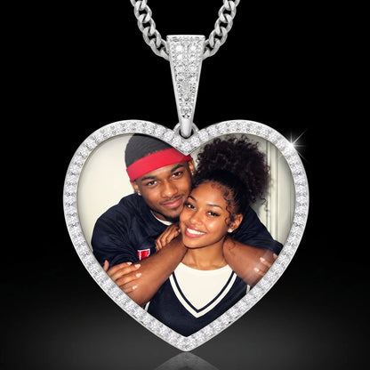18K Gold Plated Custom Heart Pendant With Picture