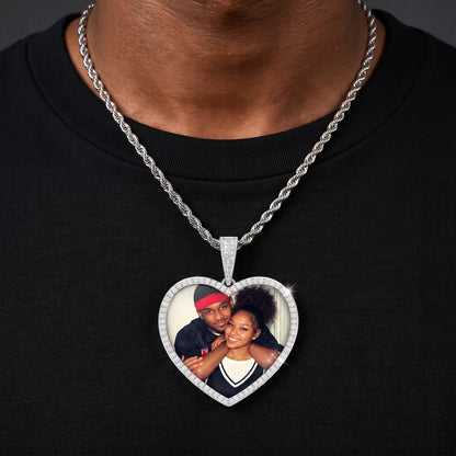 18K Gold Plated Custom Heart Pendant With Picture