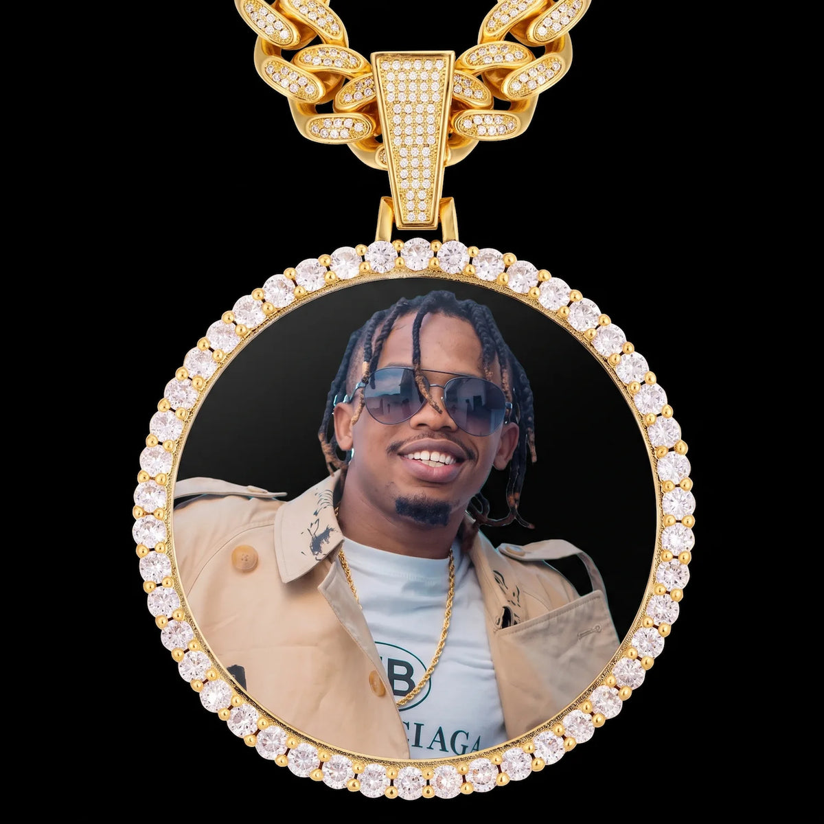 18K Gold Plated Custom Circle Chain with picture