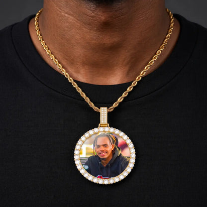 18K Gold Plated Custom Memorial Chain With Picture