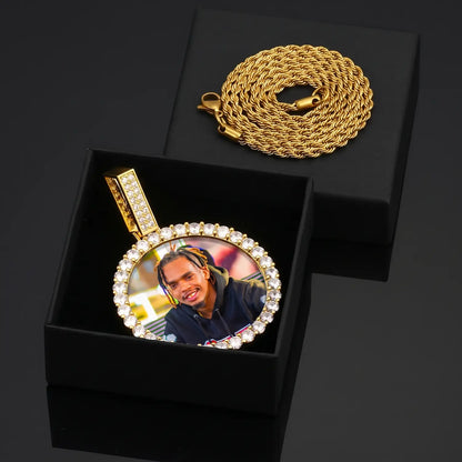 18K Gold Plated Custom Memorial Chain With Picture