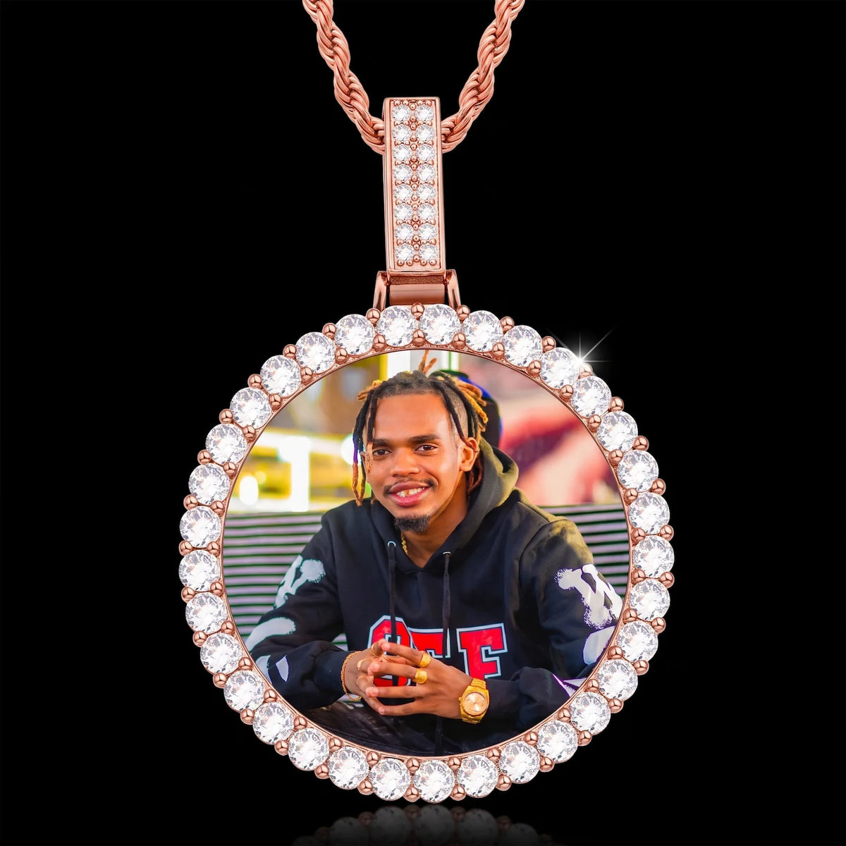 18K Gold Plated Custom Memorial Chain With Picture