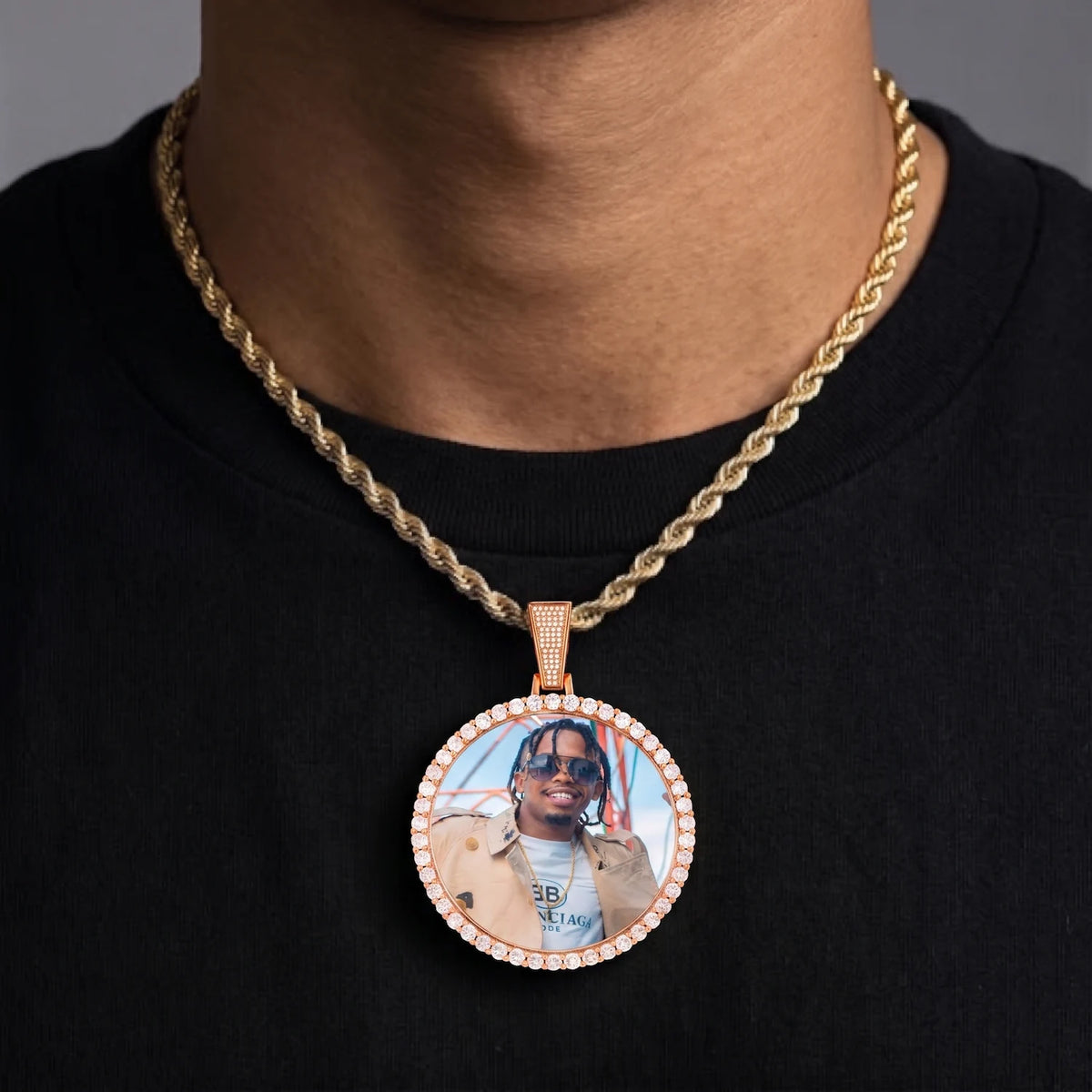 18K Gold Plated Custom Circle Chain with picture