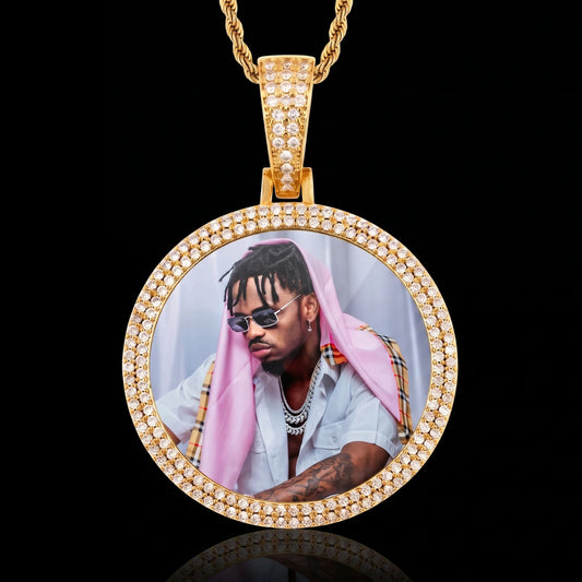 18K Gold Plated 2 Row Custom Memorial chain with picture