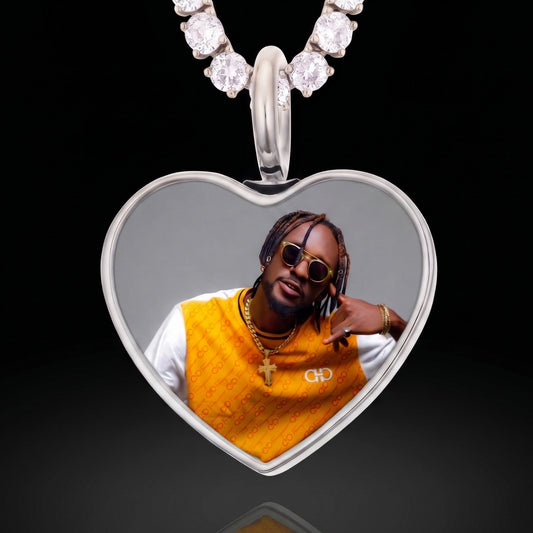 18K Gold Plated Custom Heart Memorial Chain With Picture