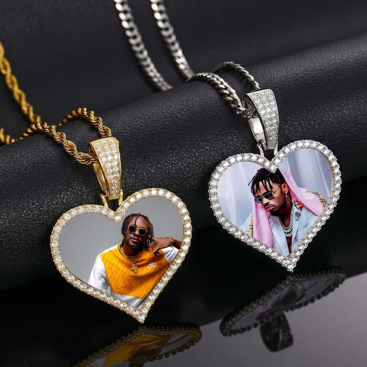 heart necklace with picture, heart pendant with picture