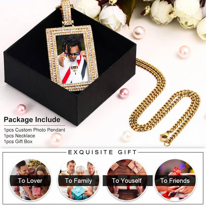 square picture necklace for gifting 