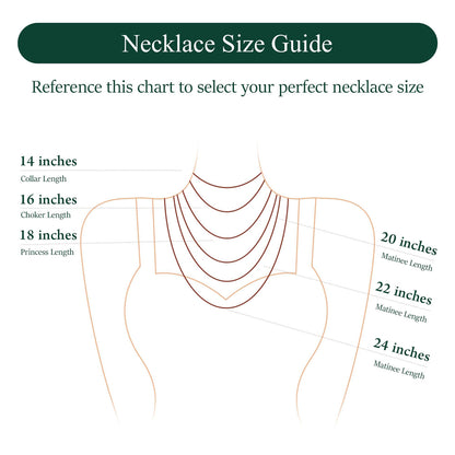 gold iced out chain necklace with CZ diamonds with measurements and size Chart